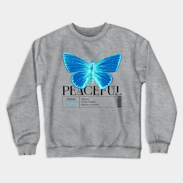 Retro Peaceful Mind Mental Health Reminder Crewneck Sweatshirt by Nova Tee